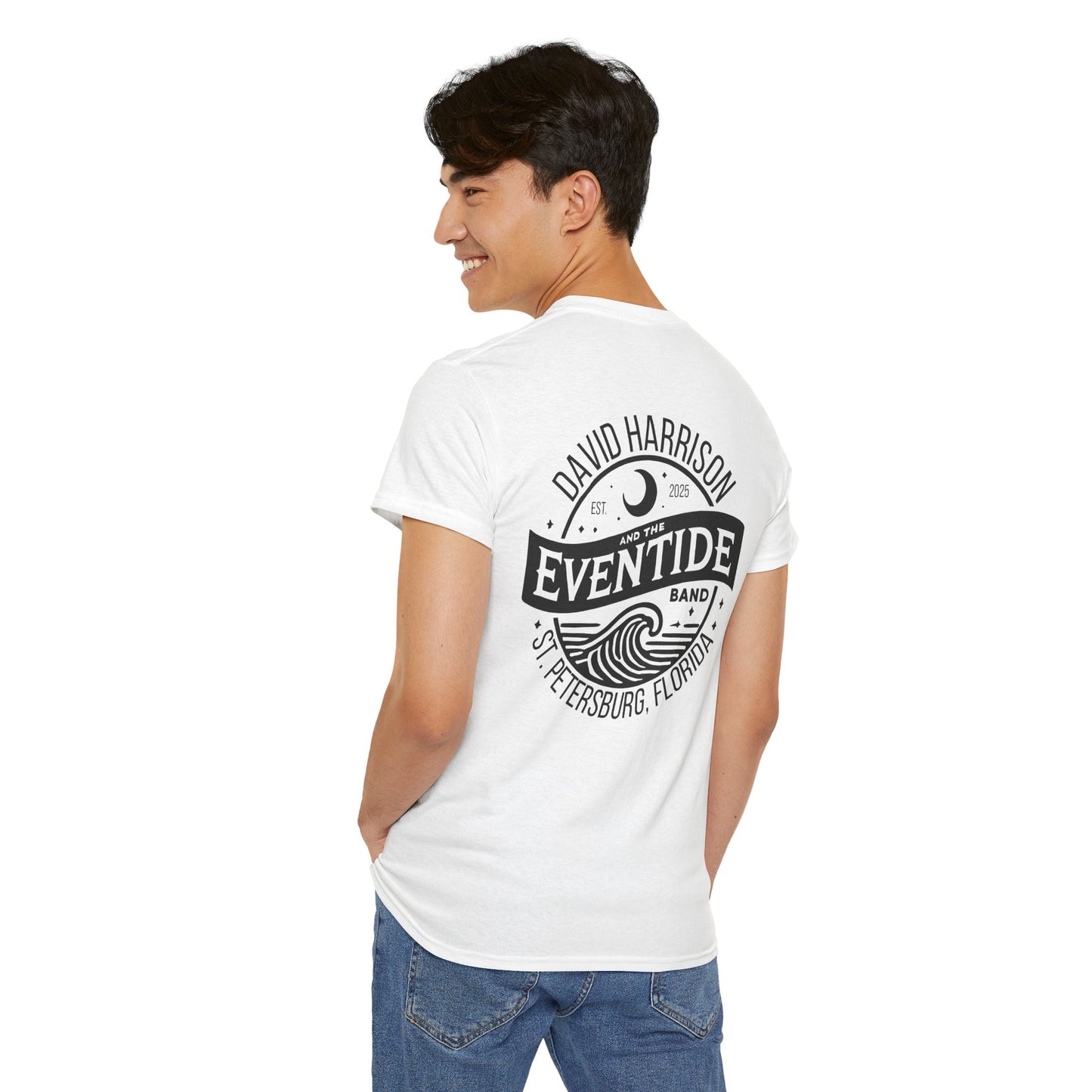 David Harrison & The Eventide Band | Official Logo | T-Shirt | White with Black Back Print
