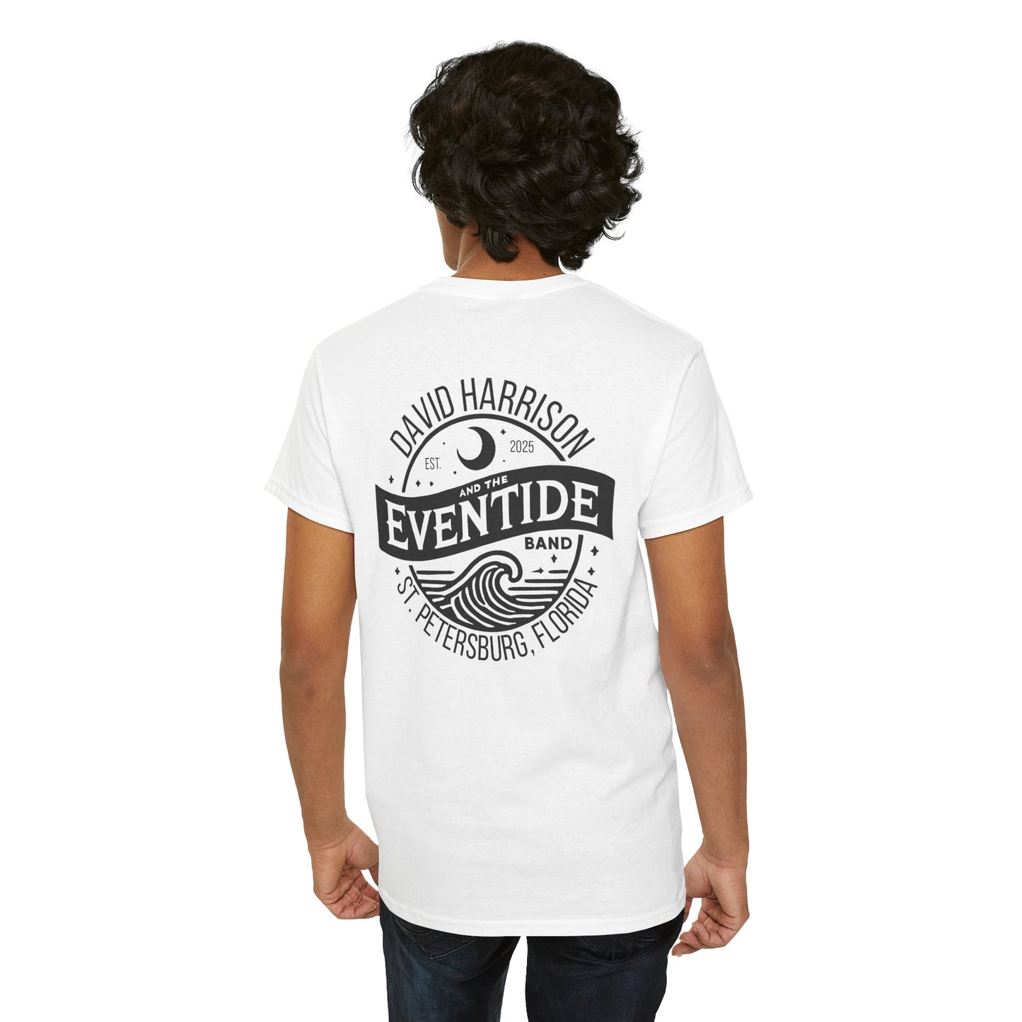 David Harrison & The Eventide Band | Official Logo | T-Shirt | White with Black Back Print