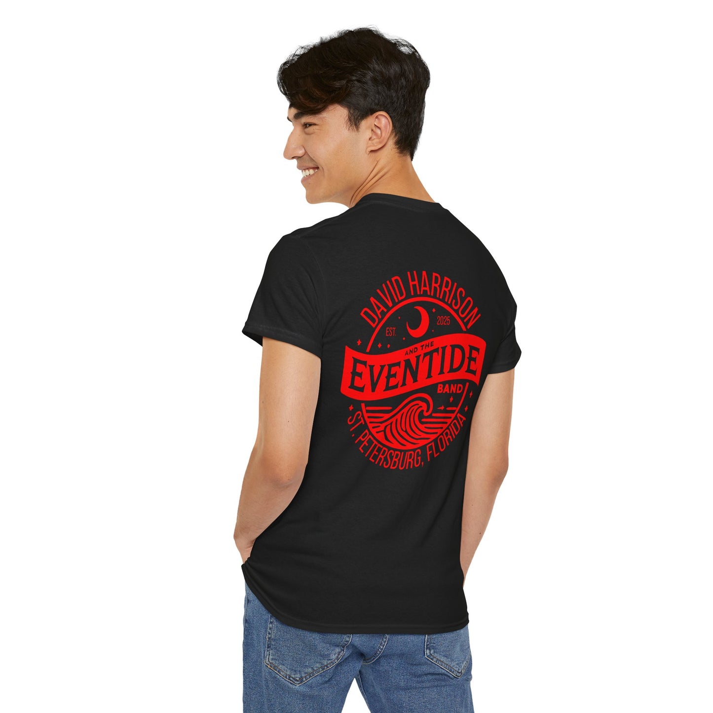David Harrison & The Eventide Band | Official Logo | T-Shirt | Black with Red Back Print