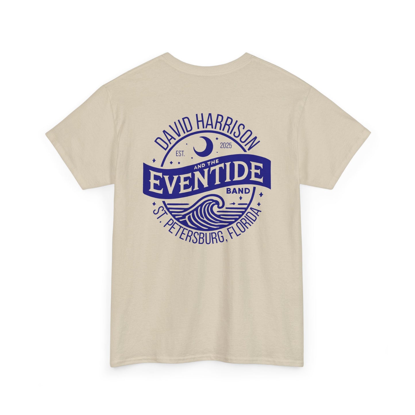 David Harrison & The Eventide Band | Official Logo | T-Shirt | Sand with Navy Back Print