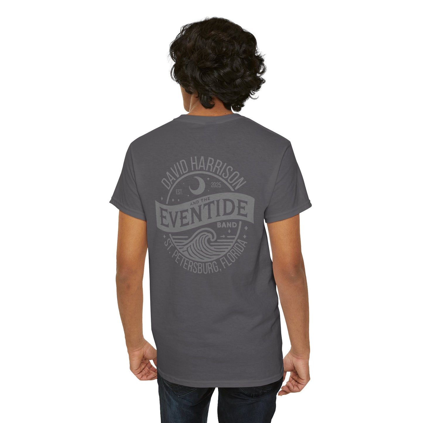 David Harrison & The Eventide Band | Official Logo | T-Shirt | Charcoal with Grey Back Print