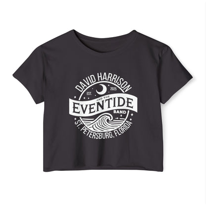 David Harrison & The Eventide Band | Official Logo | Festival Crop Top | Black with White Front Print