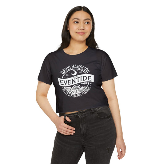 David Harrison & The Eventide Band | Official Logo | Festival Crop Top | Black with White Front Print