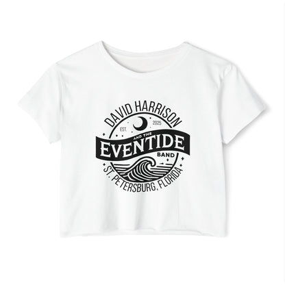 David Harrison & The Eventide Band | Official Logo | Festival Crop Top | White with Black Front Print