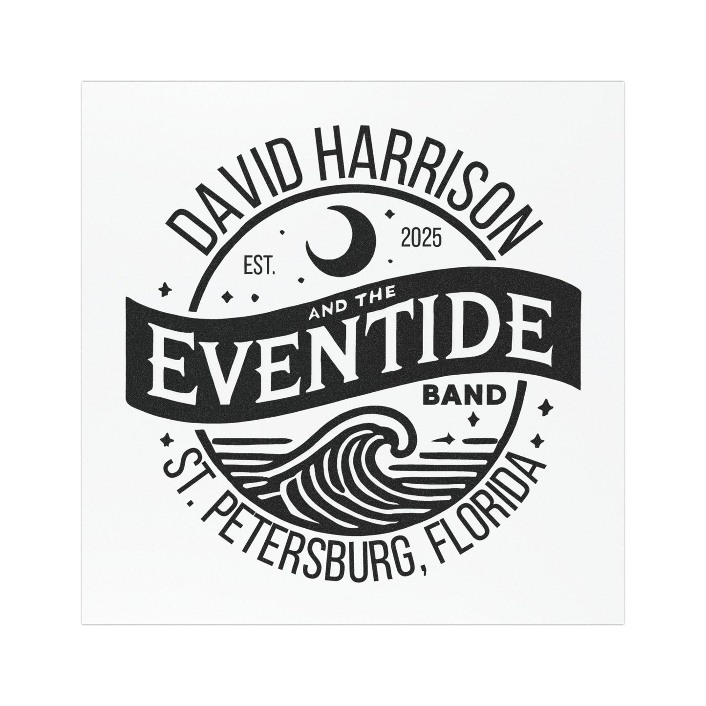 David Harrison & The Eventide Band  | Official Logo | Magnet / Car Magnet | Black & White