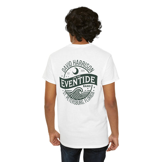 David Harrison & The Eventide Band | Official Logo | T-Shirt | White with Dark Green Back Print
