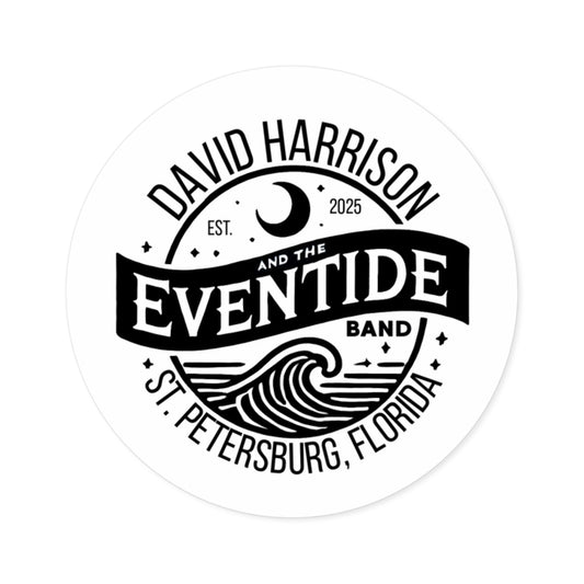 David Harrison & The Eventide Band  |Official Logo | Stickers | Black & White