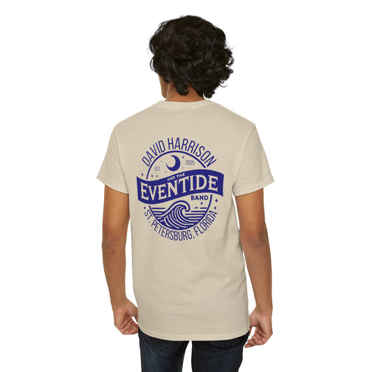 David Harrison & The Eventide Band | Official Logo | T-Shirt | Sand with Navy Back Print